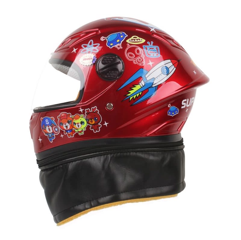 Casco Moto Unisex Infantil Rojo12
