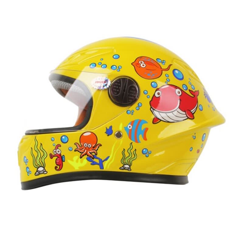 Casco Moto Unisex Infantil Amarillo12