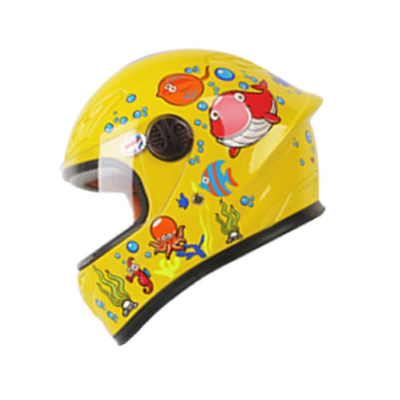 Casco Moto Unisex Infantil Amarillo13