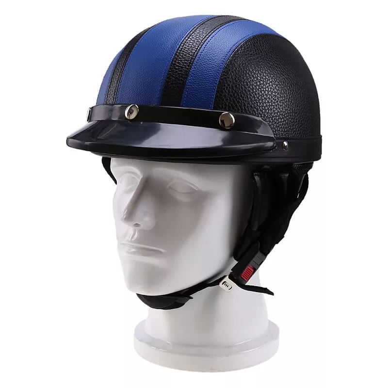 Casco Urbano Moto 55-60cm Protector Oreja Negro/Azul7