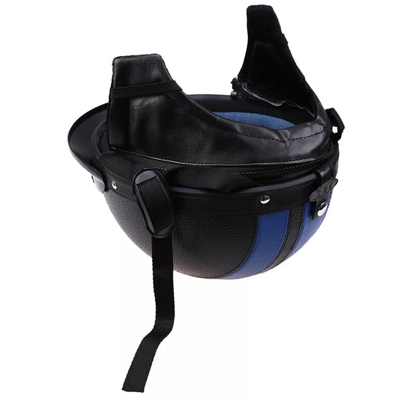 Casco Urbano Moto 55-60cm Protector Oreja Negro/Azul2