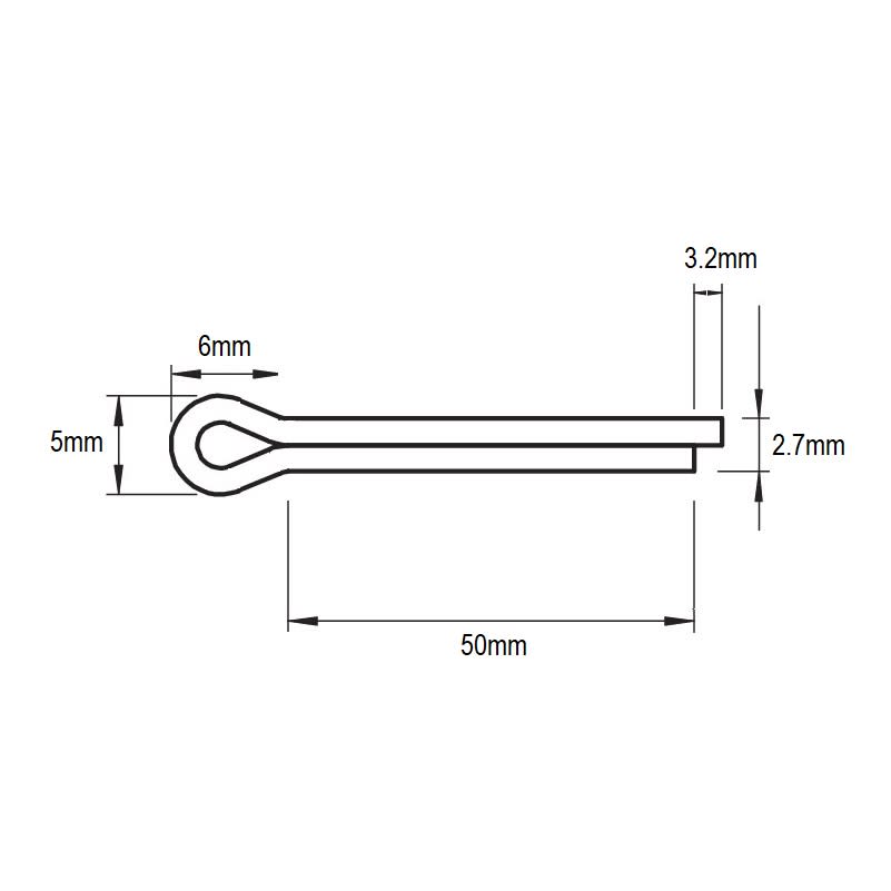 Pasador Chaveta Partida Zincada 1/8'' x 2''4