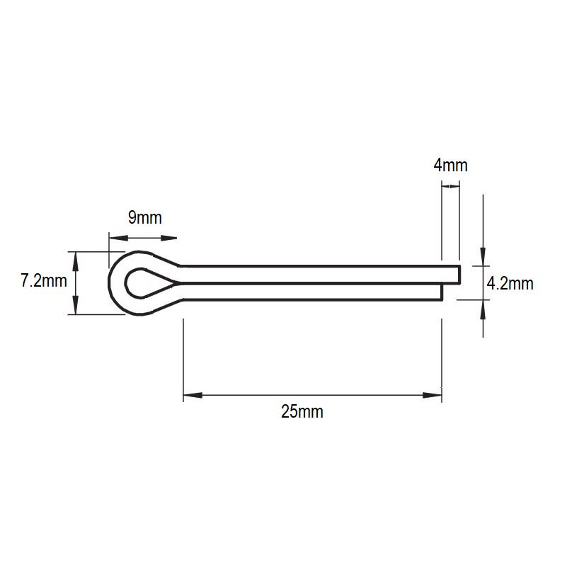 Pasador Chaveta Partida Zincada 3/16'' x 1'' 10 Unid.2