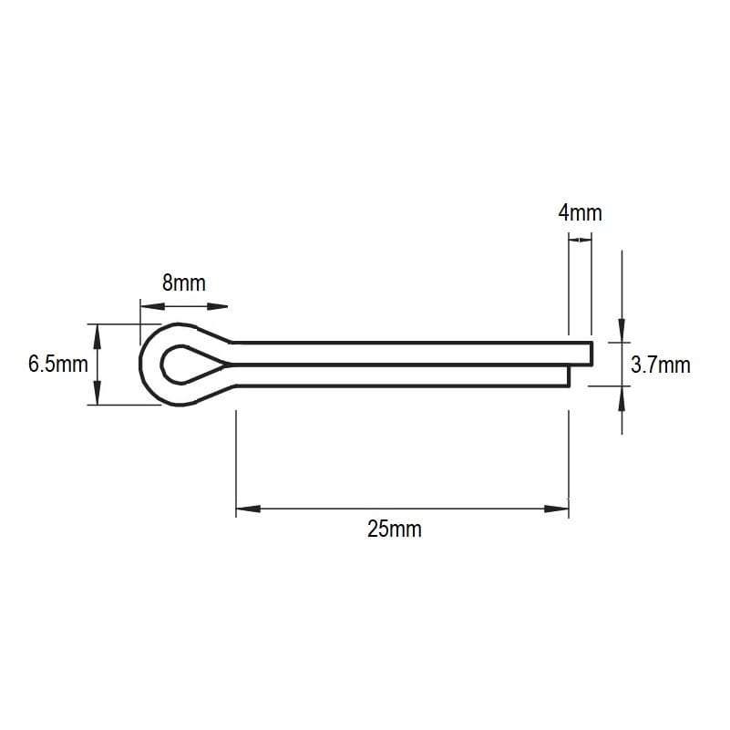 Pasador Chaveta Partida Zincada 5/32'' x 1'' x 5 Unid.5