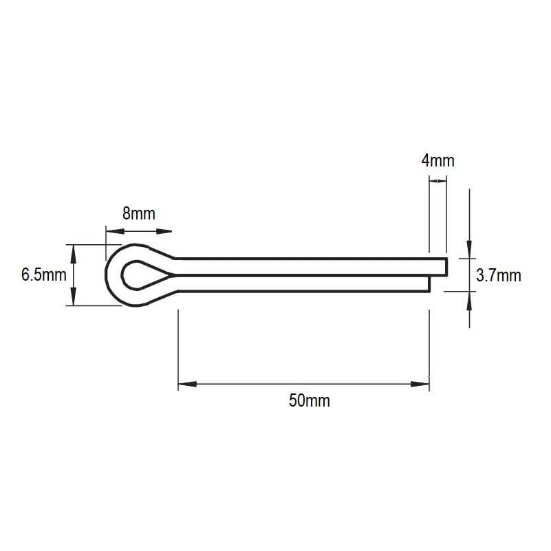 Pasador Chaveta Partida Zincada 5/32'' x 2''5