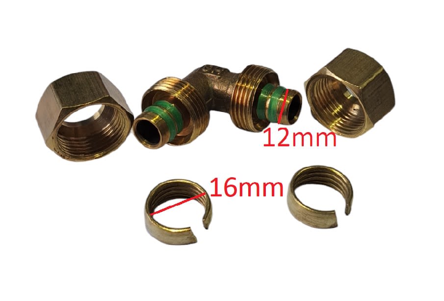 Codo Conector de Compresion Hembra Pex 16mm4