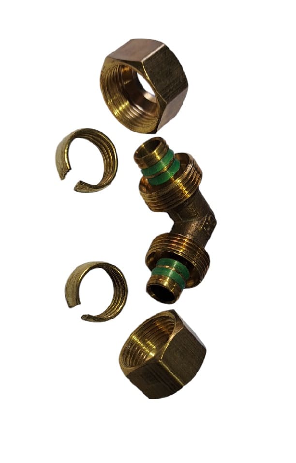 Codo Conector de Compresion Hembra Pex 16mm2