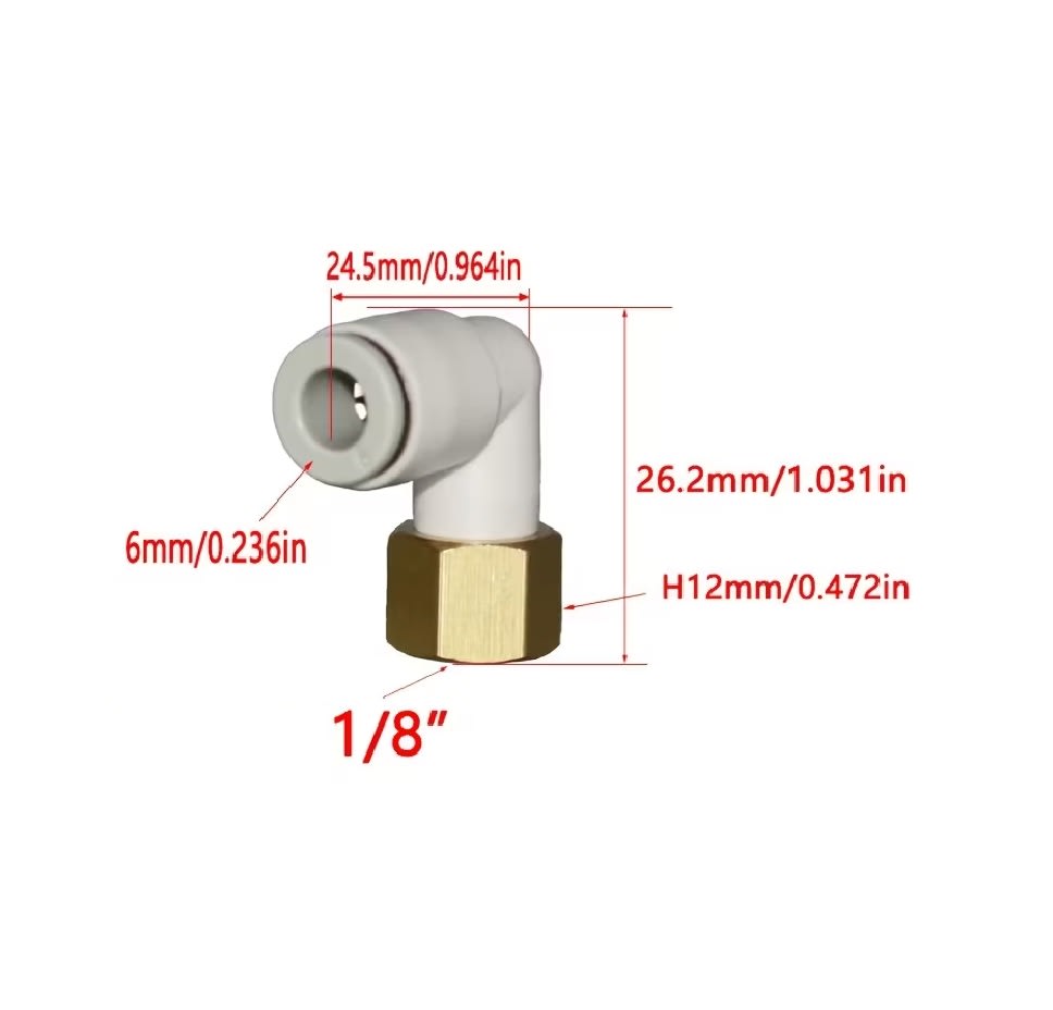 Codo Neumático S-PLF6 90° HI 6mm x 1/8