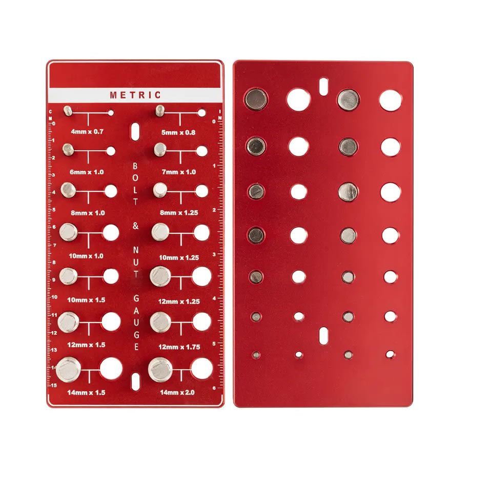 Herramienta Comprobador Roscas de Tuercas y Pernos Métrico 14 Medidas2