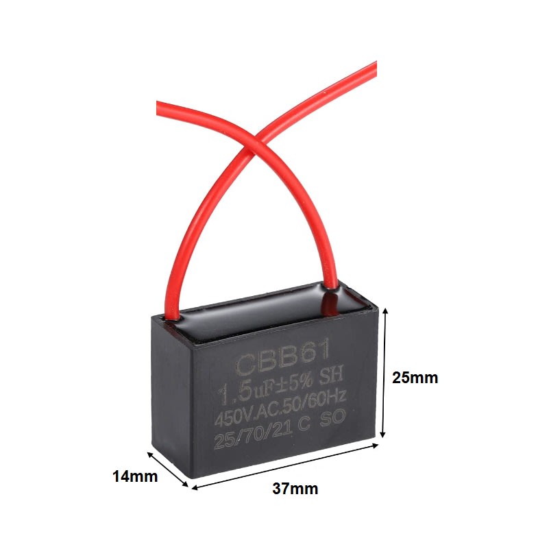 Condensador Universal CBB61 450Vac 50/60Hz 25/70/214