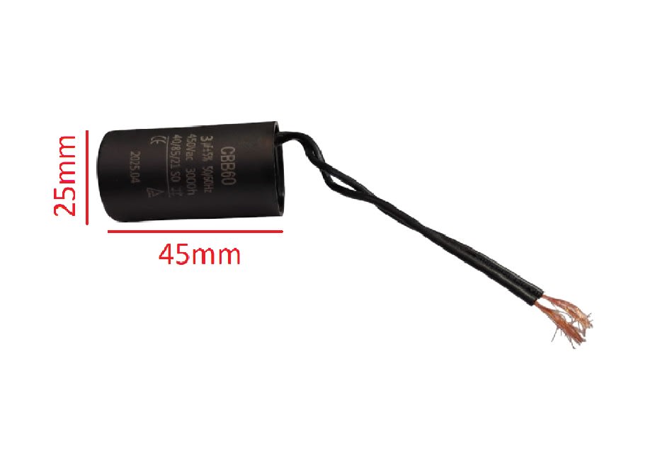Condensador Cilíndrico para RS15/9 CBB60 3uF 450VAC 50/60Hz3