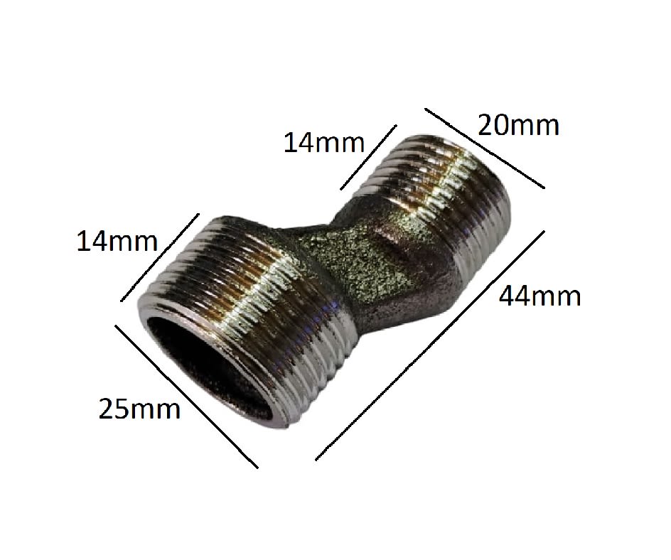 Conector Adaptador Excentrico en S Macho G1/2'' - G3/4''1