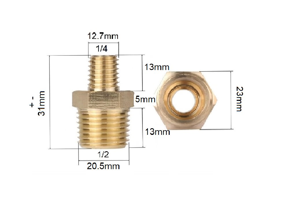Conector Adaptador HE 1/2 a HE 1/45