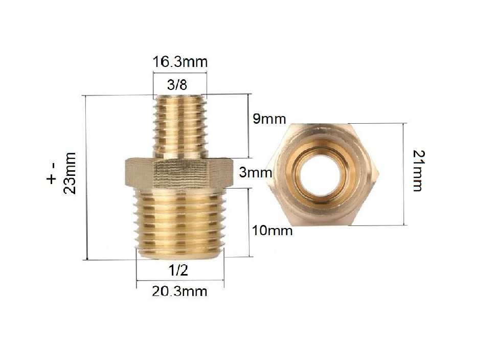 Conector Adaptador He/He 1/2