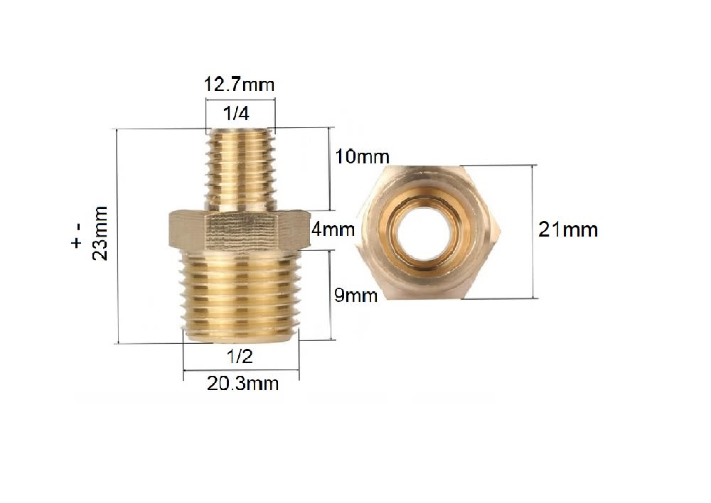 Conector Adaptador He 1/4 x He 1/24