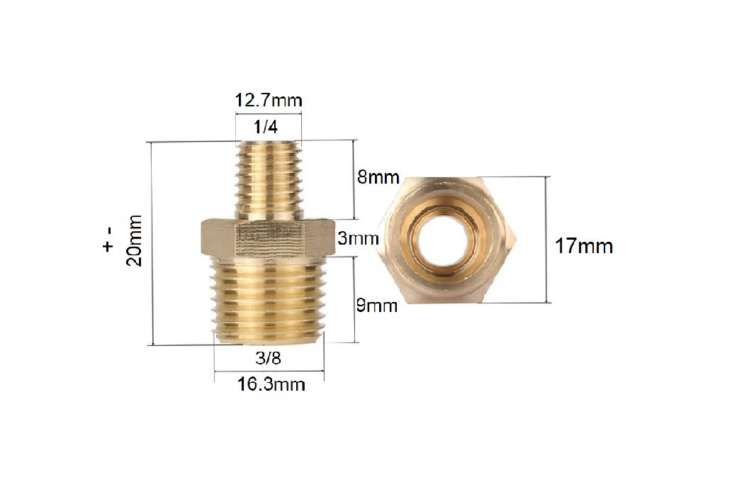 Conector Adaptador He 1/4 x He 3/84