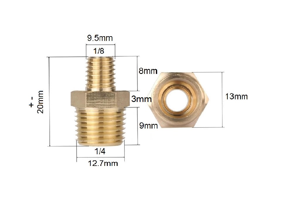 Conector Adaptador He 1/8 x He 1/44