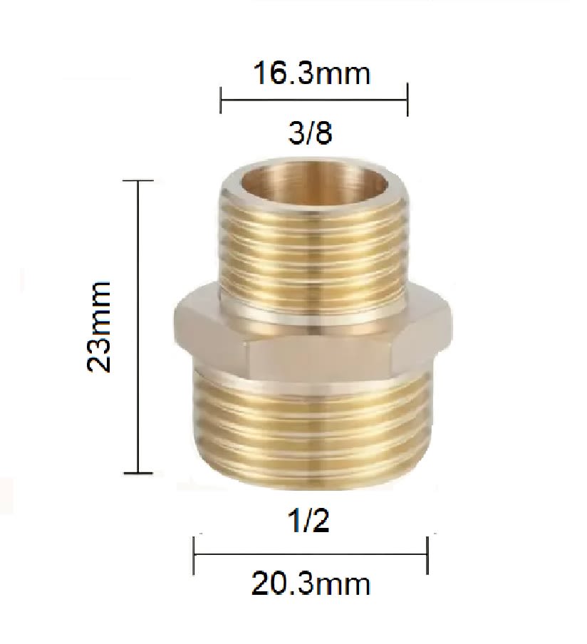 Conector Adaptador He 3/8 x He 1/23