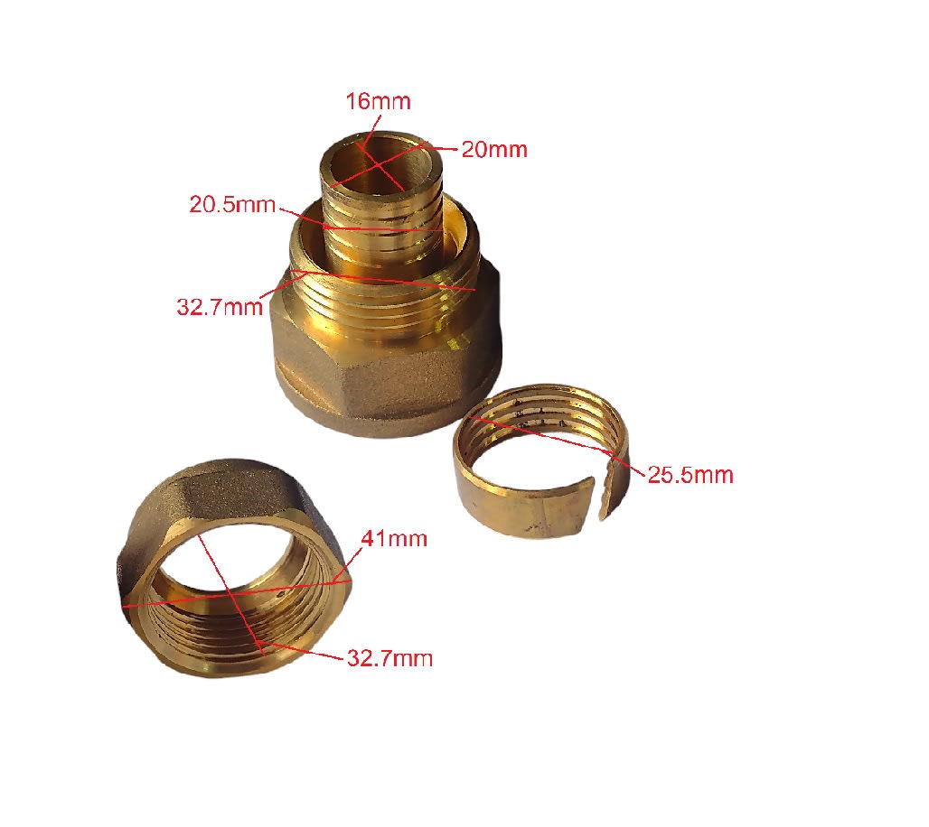 Conector Adaptador Hi/He Con Anillo De Bronce 30mm x 32.7mm9