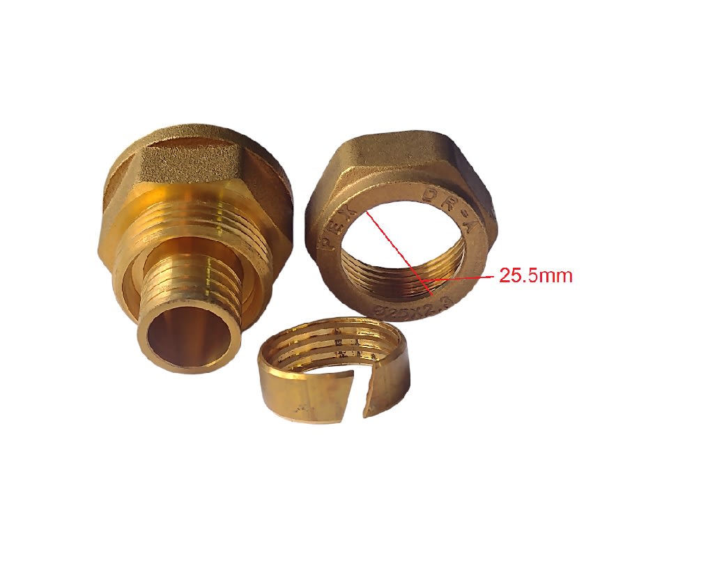 Conector Adaptador Hi/He Con Anillo De Bronce 30mm x 32.7mm3