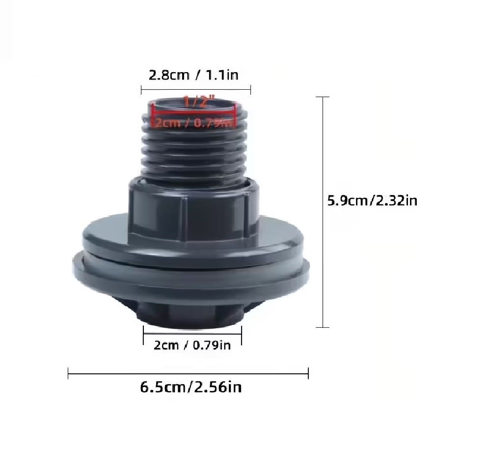 Conector Adaptador Mamparo Estanque Agua 1/2