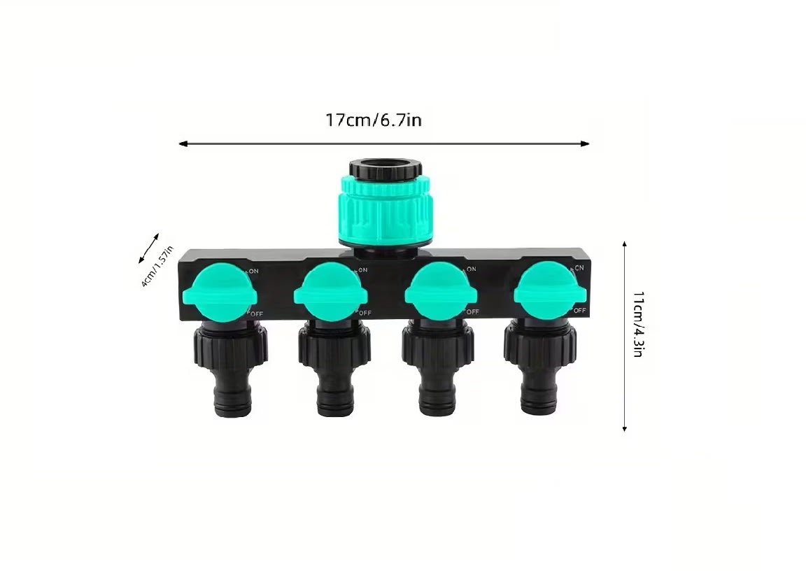 Conector Adaptador Riego Jardín Divisor Manguera 4 Vías2