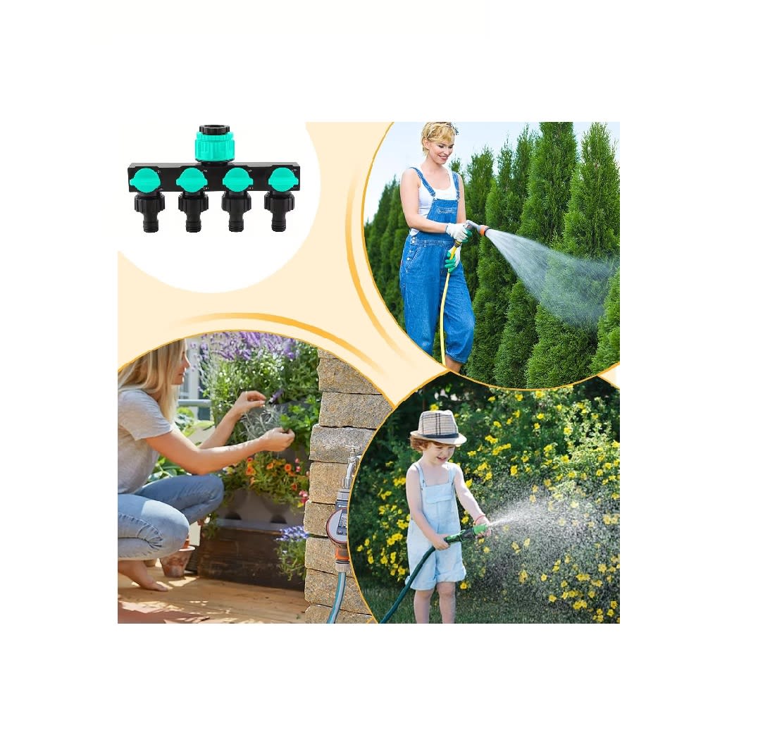 Conector Adaptador Riego Jardín Divisor Manguera 4 Vías4