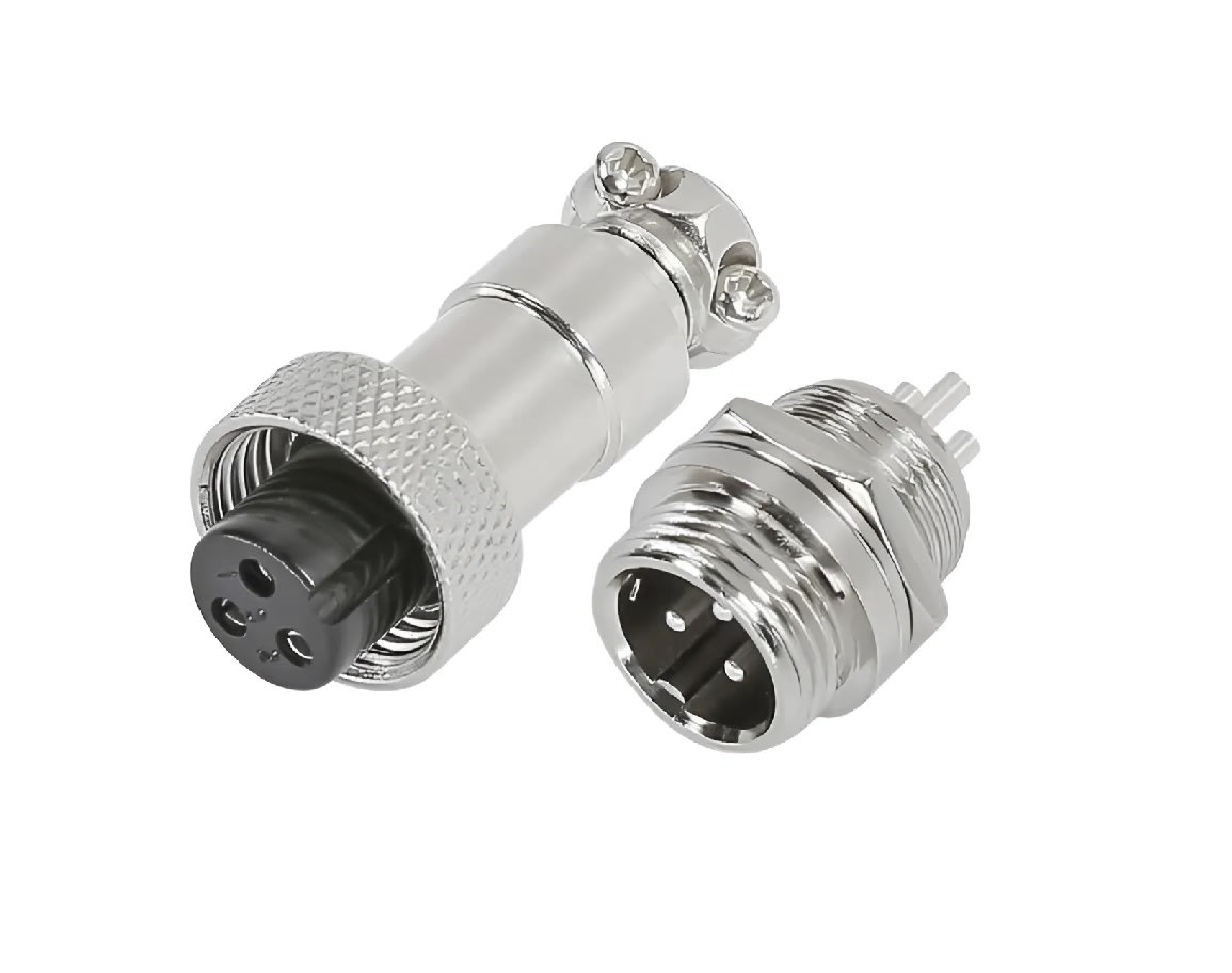 4 Pack Conector Aviación Gx-12 3p Macho/Hembra2