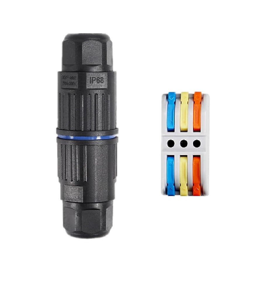 Conector de Cable Impermeable IP68 3 Vías para Exteriores 0