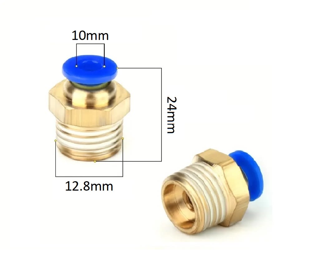 Conector Fittings Manguera Aire 10mm a 1/2