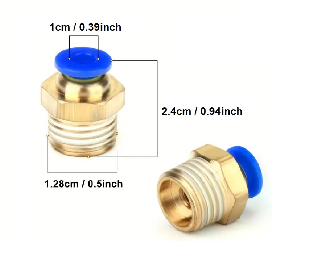 Conector Fittings Manguera Aire 10mm a 1/2