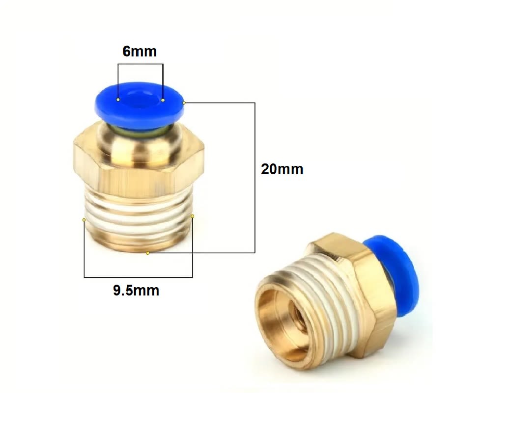 2 Conectores Fittings Manguera Aire 6mm a 1/8