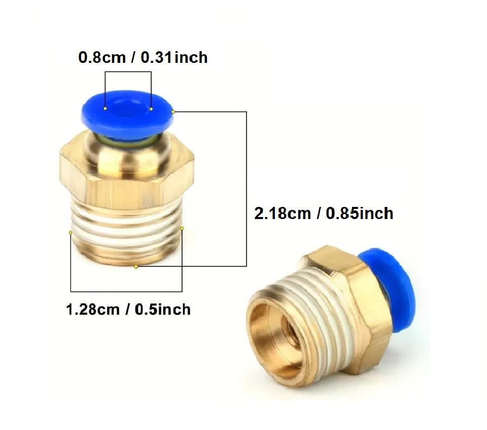 Conector Fittings Manguera Aire 8mm a 1/2