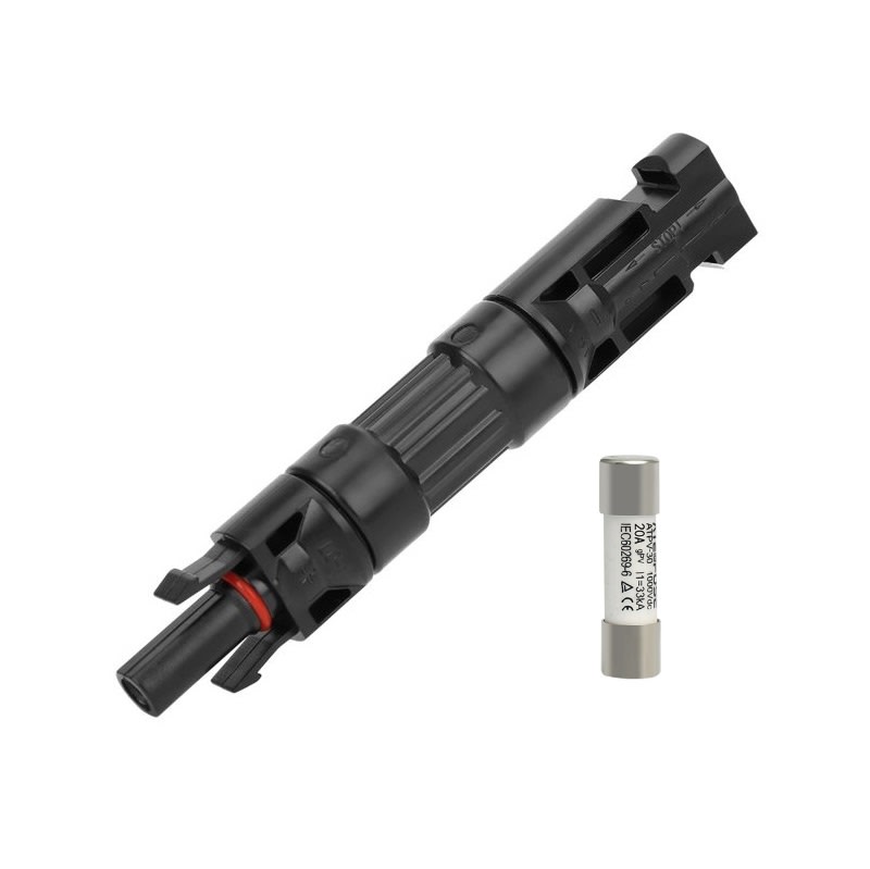 Conector MC4 Porta Fusible con Fusible 1000Vdc 20A Solar1