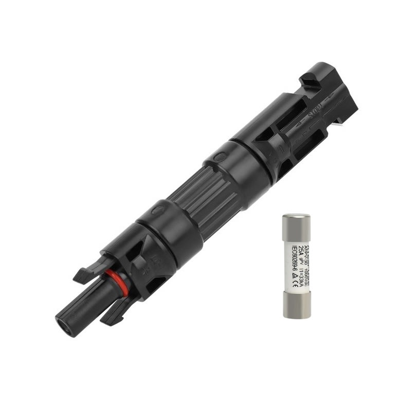 Conector MC4 Porta Fusible con Fusible 1000Vdc 25A Solar2