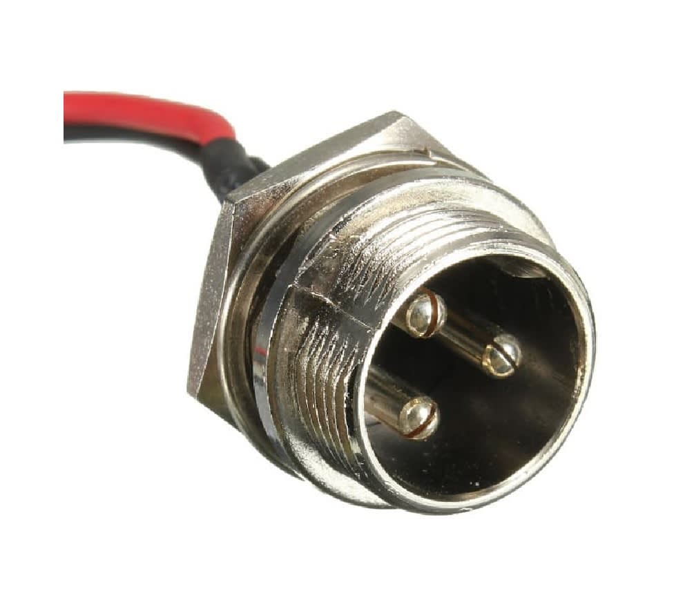Conector Gx-16 3p Macho Con Tapa Goma X 4 Unid. Plateado2