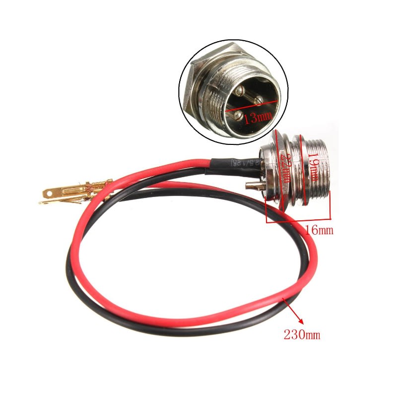 Conector GX-16 3P Macho con Cable3