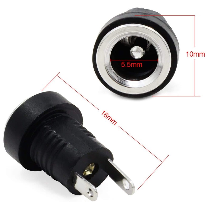 Conector Hembra Montaje en Panel Fuente Alimentación CC x 2 Unid.2