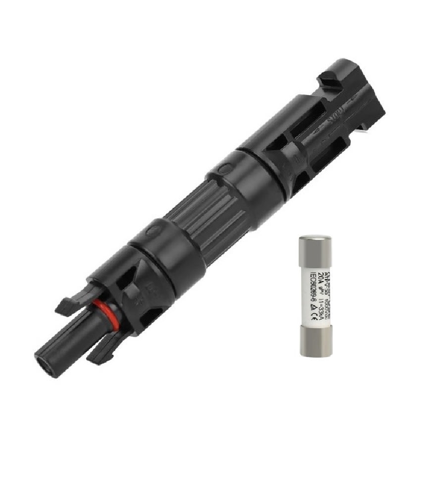 Conector MC4 Porta Fusible con Fusible 1000Vdc 20A Solar  x 2 Unid.2