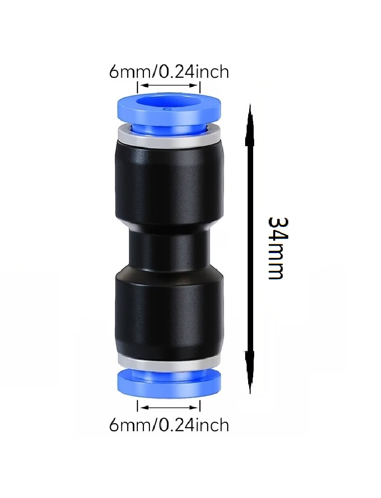 2 Conectores Neumáticos de Conexión Rápida PU-64