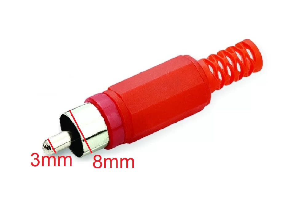 Conector Dc Plug Macho 3mm Rojo2