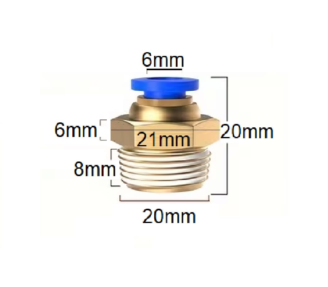 Conector Rápido Neumático PC6-04 6mm a HE 1/23