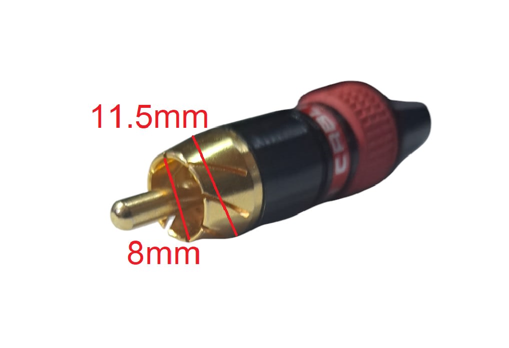 Conector RCA Macho Negro con Rojo1