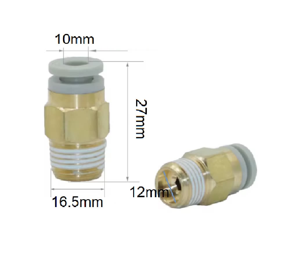 Conector Recto 10mm a 3/8
