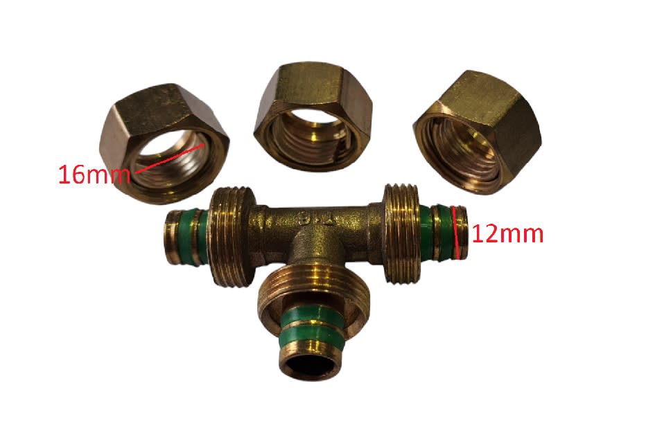 Conector T de Compresion Pex 16x16x16mm2