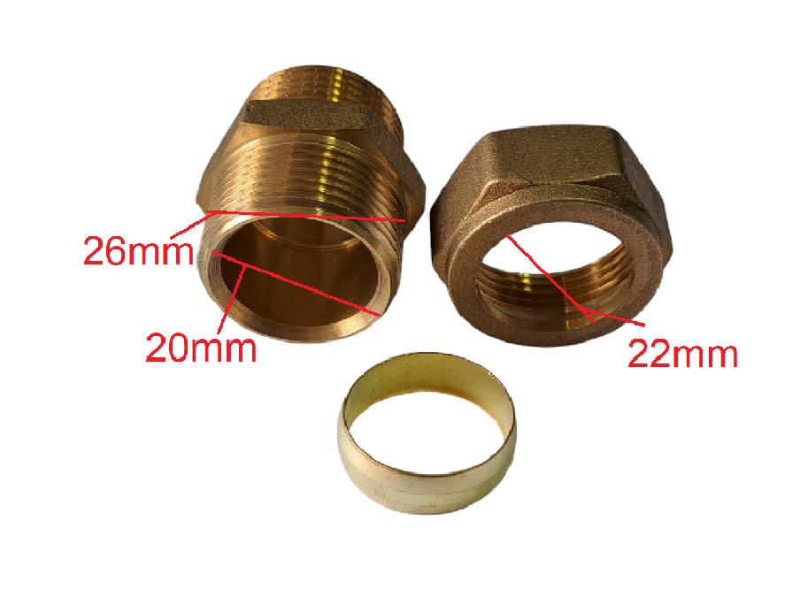Conector Union De Compresión Con Anillo De Bronce 22mm10