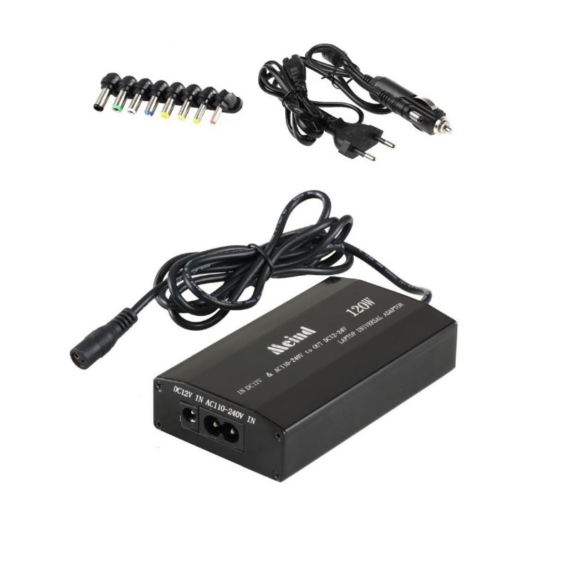 Transformador Cargador Universal Laptop USB 120W - Auto 8