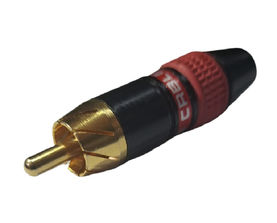 Conector RCA Macho Negro con Rojo 6