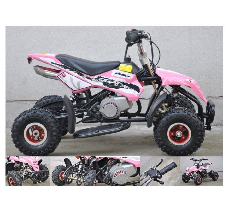 Mini Moto ATV 49cc 2T aro 4 Cuadrimoto Rosado 0