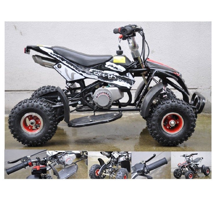 Mini Moto atv 49cc 2T aro 4 Cuadrimoto Negro 0